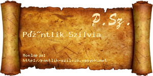 Pántlik Szilvia névjegykártya